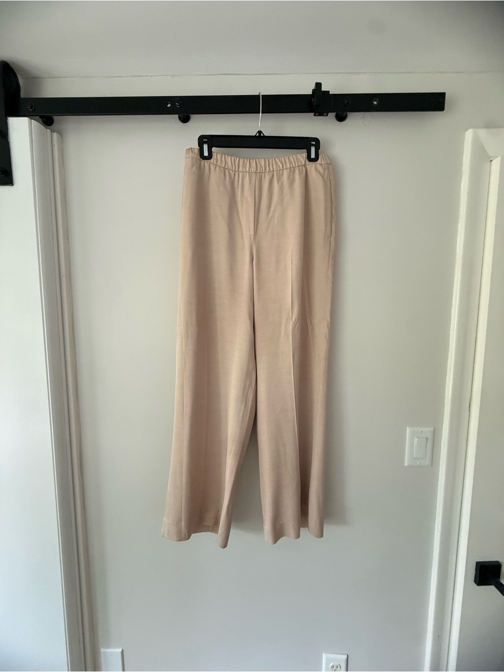 Elie Tahari Pull on Wide-Leg Pants - Beige